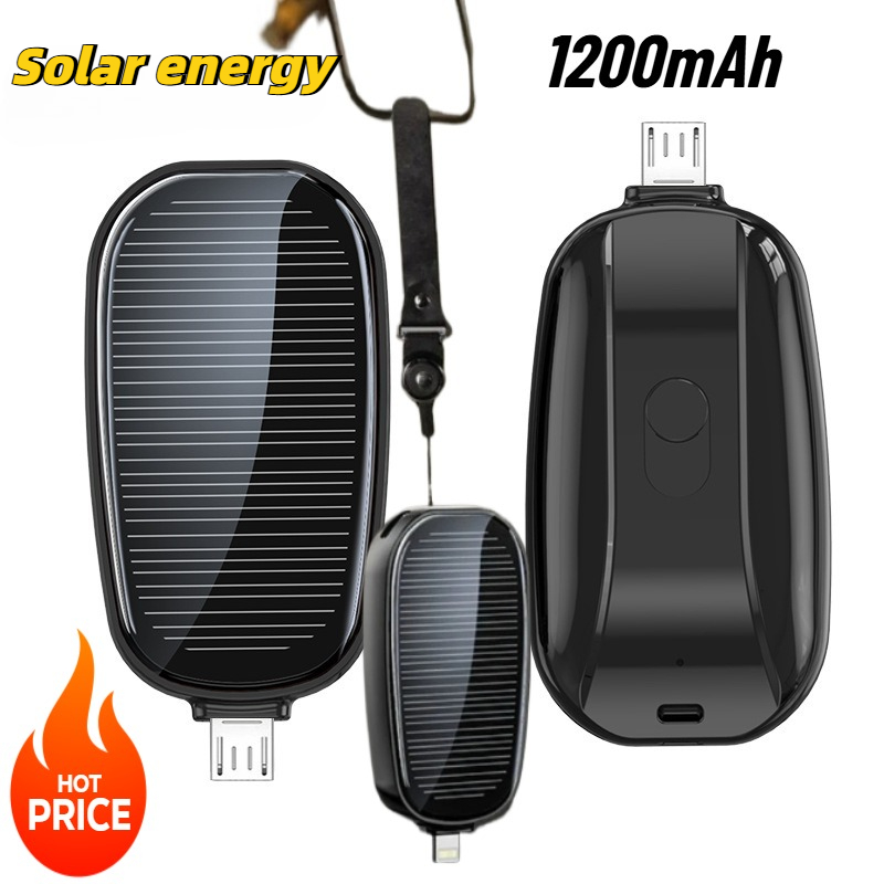 Outdoor Usb Power Outlet - Mini batterie externe solaire 1200mAh, porte-clés,