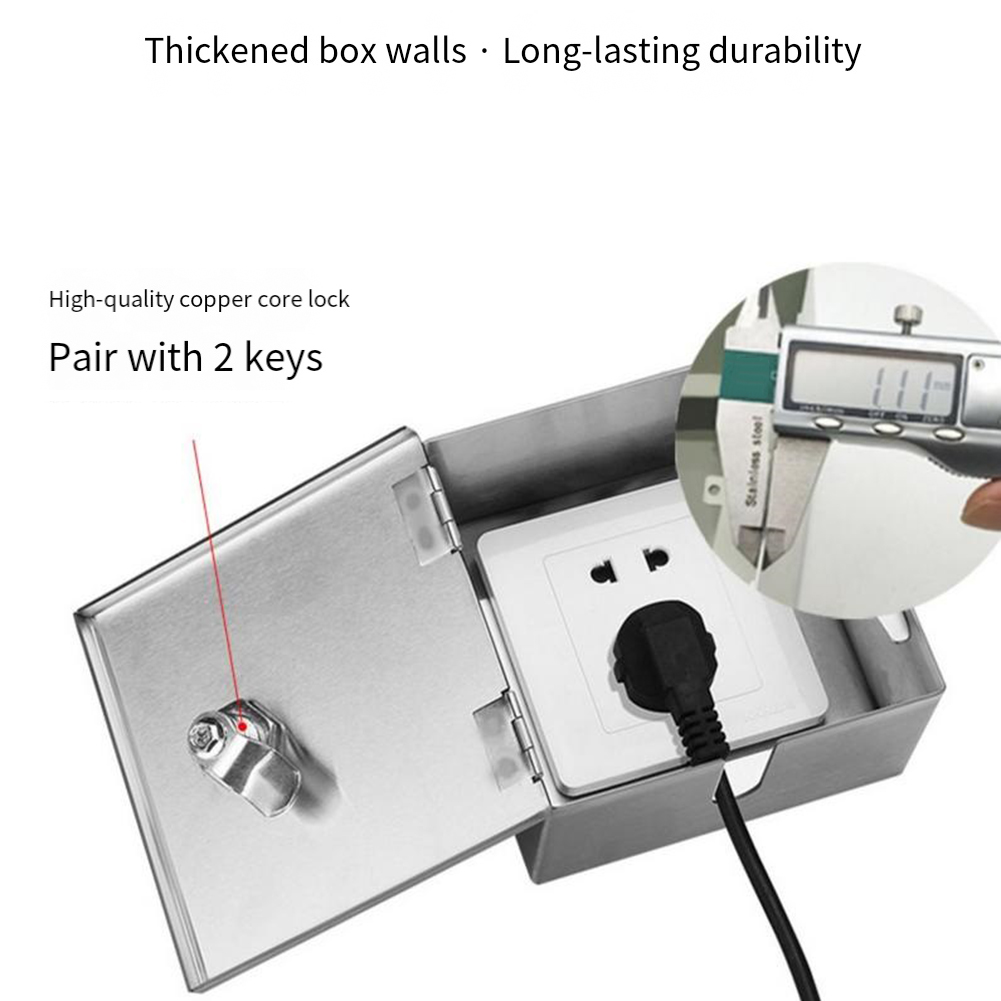 Outdoor Power Socket With Lock - Boîtier électrique extérieur en acier inoxydable,