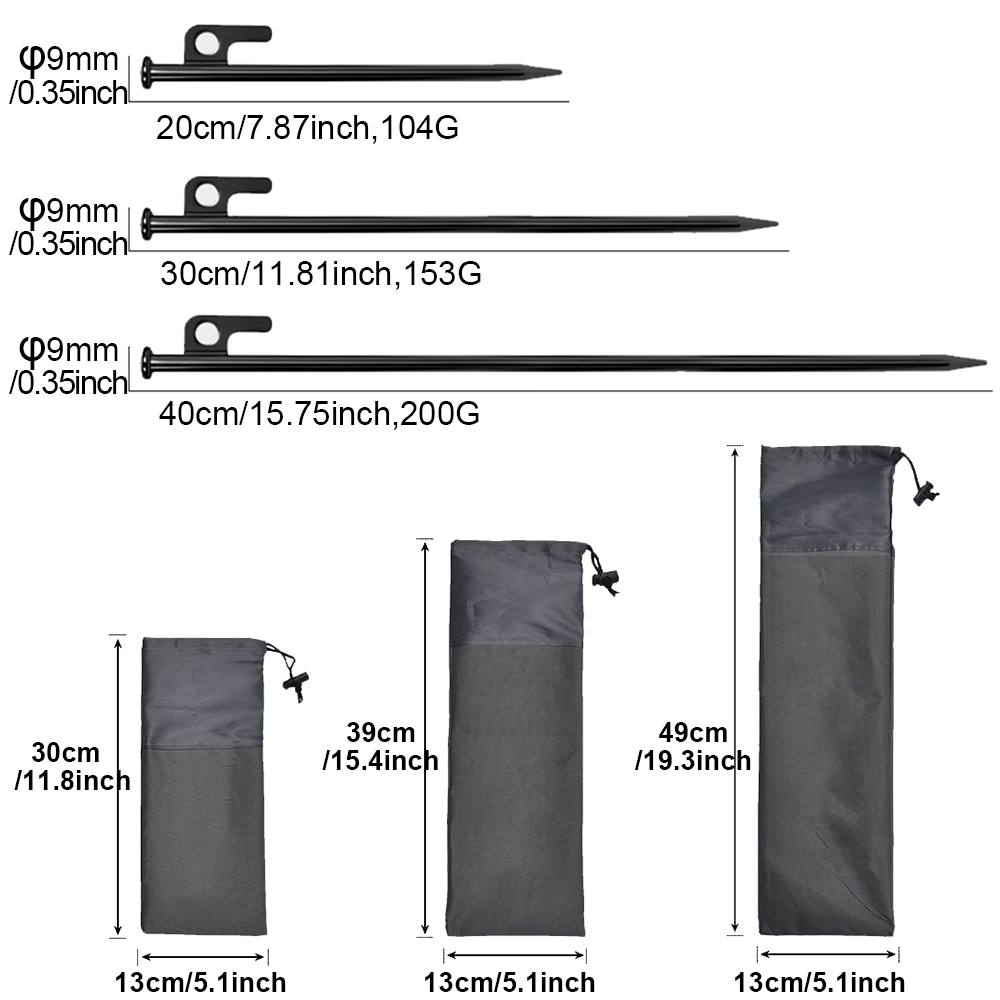 Outdoor Power Stake - 4 piquets de tente robustes avec