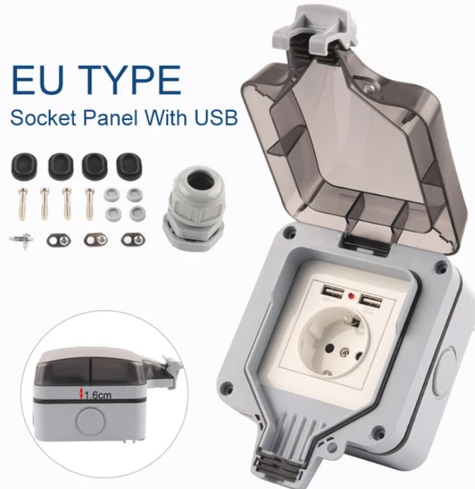 Prise murale étanche IP66 de s - Outdoor Usb Power Outlet avis et prix