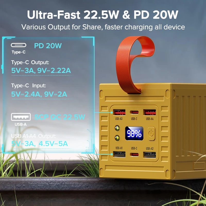 QOOVI 60000mAh batterie extern - Outdoor Usb Power Outlet avis et prix